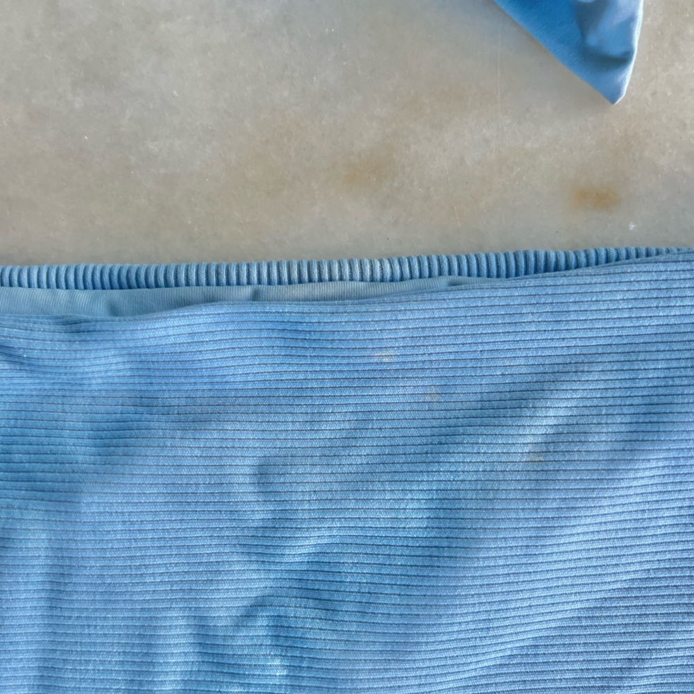SALE! $12! Sky Blue Bikini Swimsuit Set Triangle Bra Top Full Coverage Bottom - Picture 8 of 10